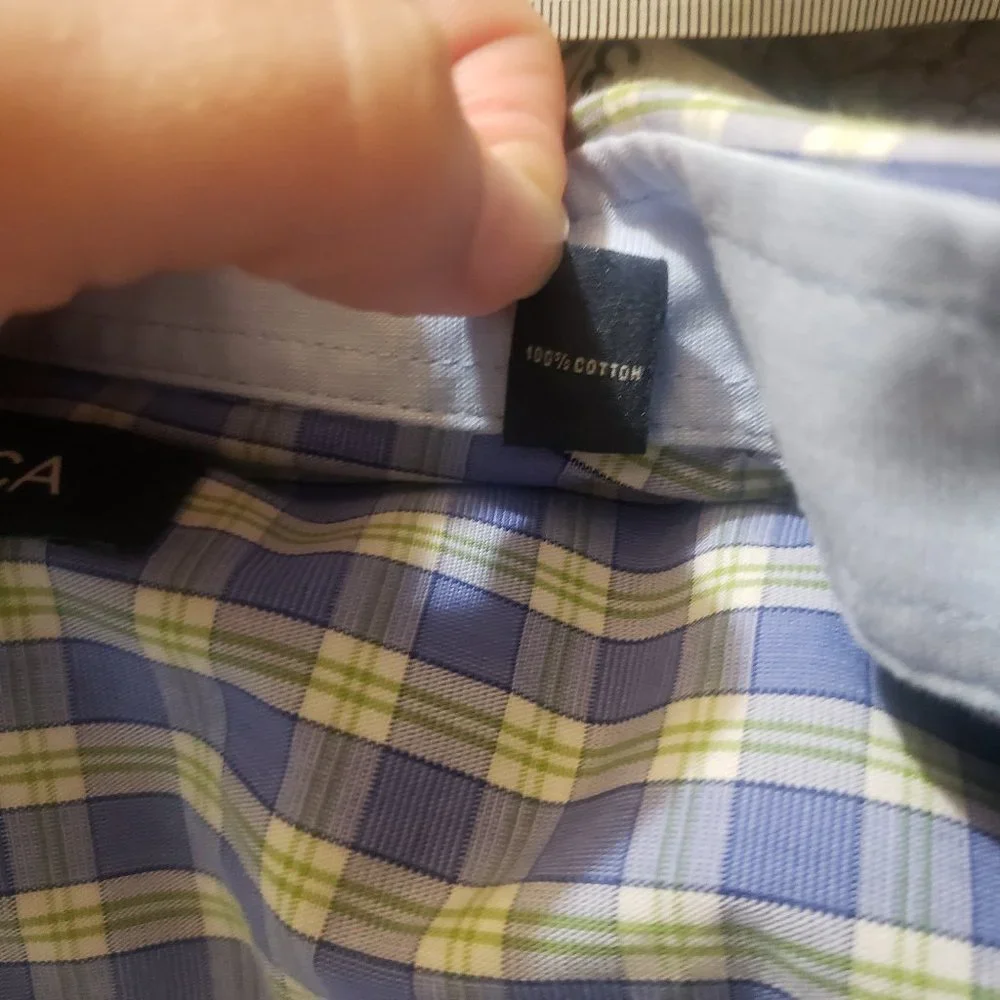 NAUTICA men's plaid button down shirt Sz 15.5